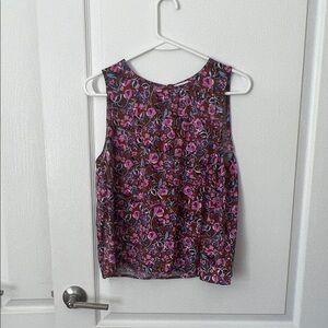 J. Crew Floral Sleeveless Blouse - Pink and Brown